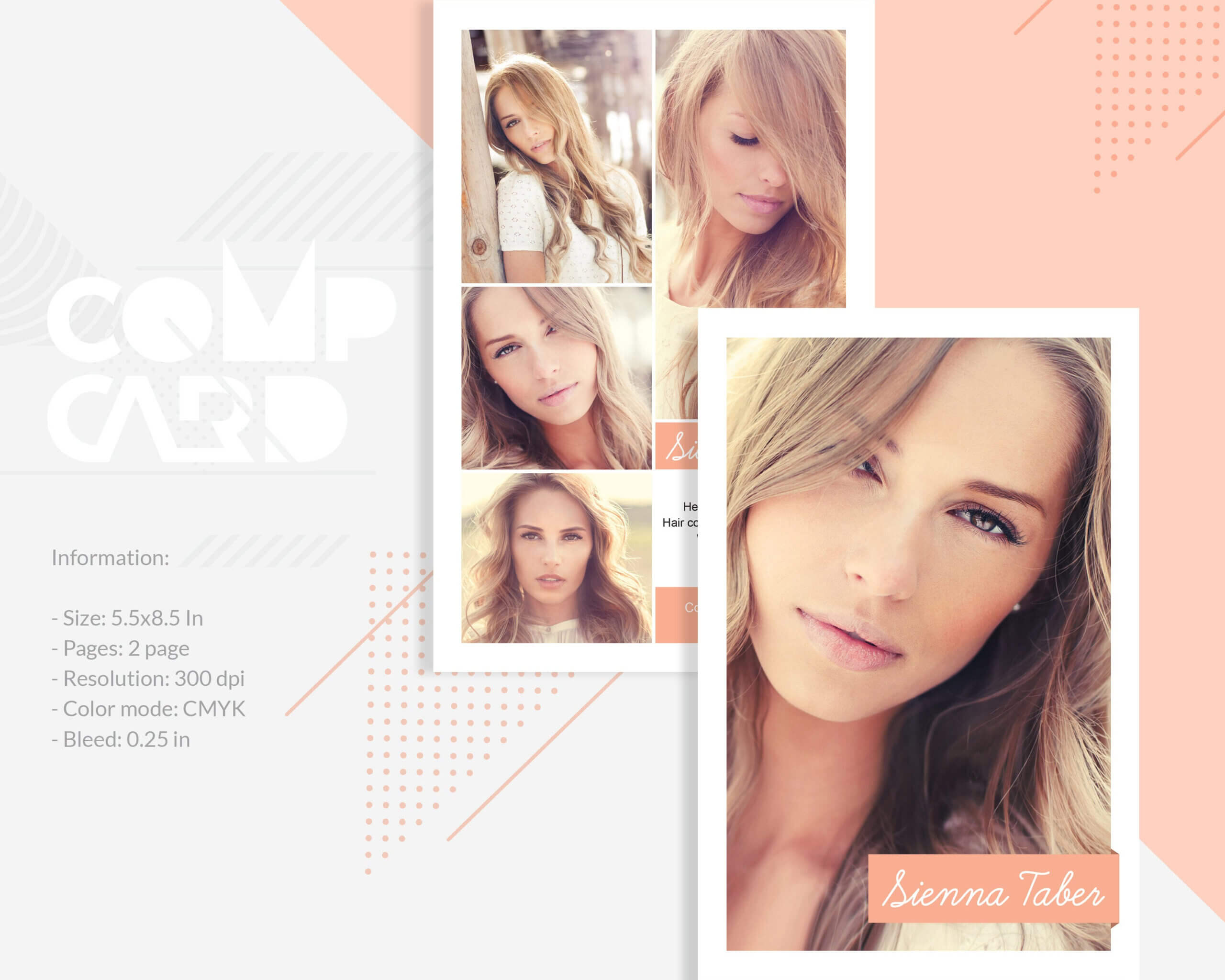 Modeling Comp Card Template | Model Agency Zed Card | Photoshop, Elements &  Ms Word Template | Instant Download | Mc 12 Within Zed Card Template
