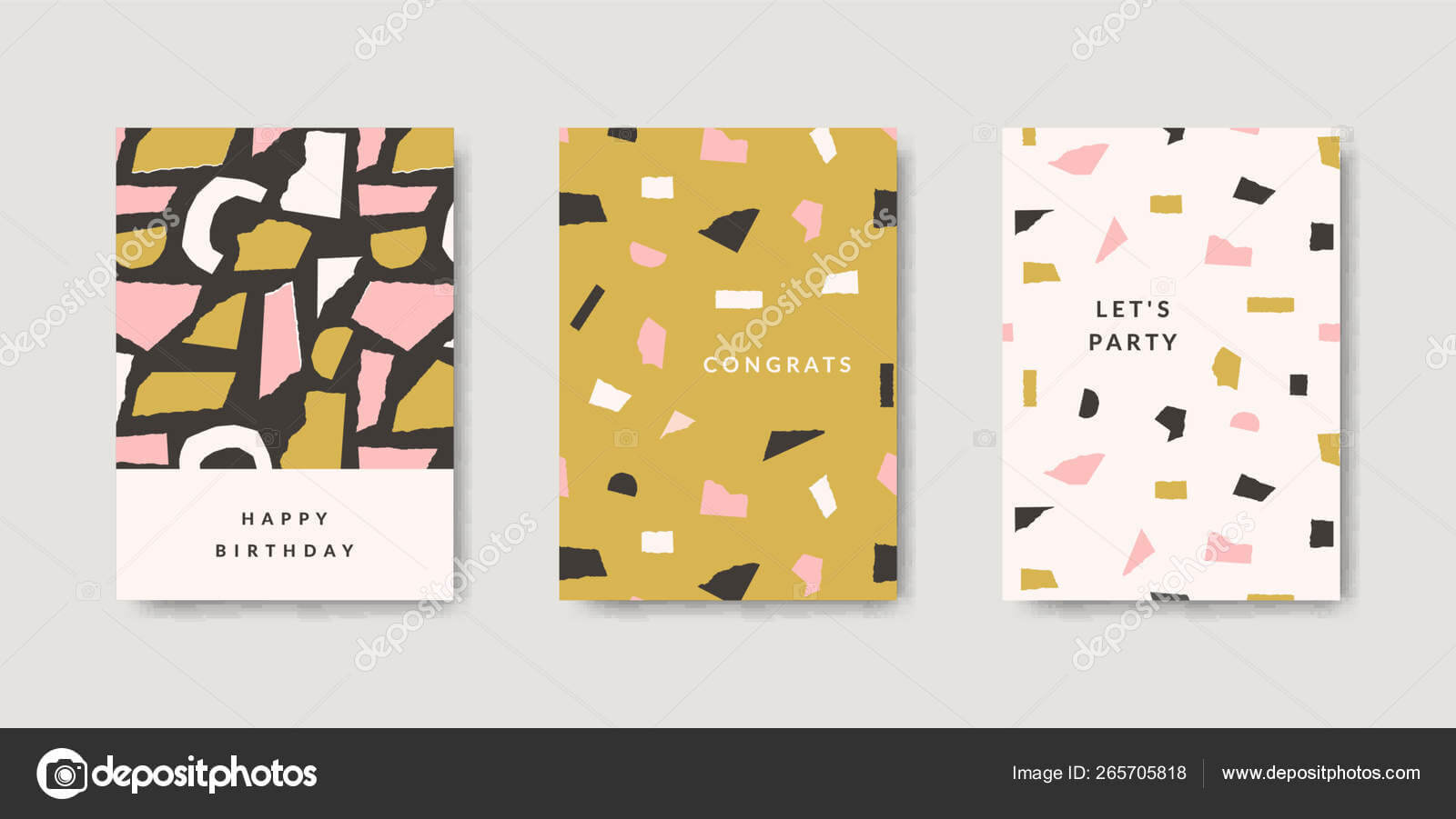 Modern Abstract Design Card Templates — Stock Vector Regarding Birthday Card Collage Template