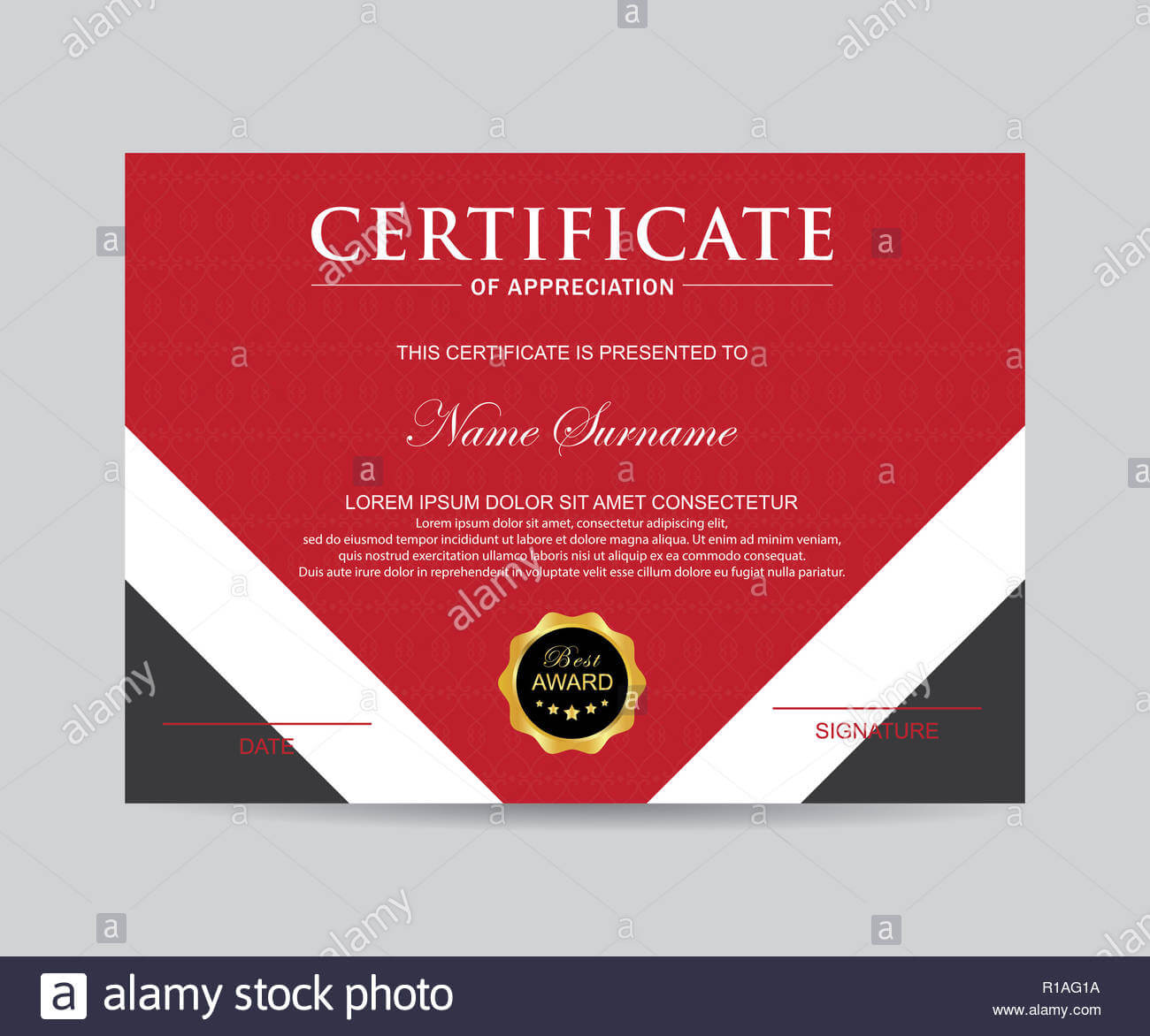 Modern Certificate Template And Background Stock Photo In Borderless Certificate Templates