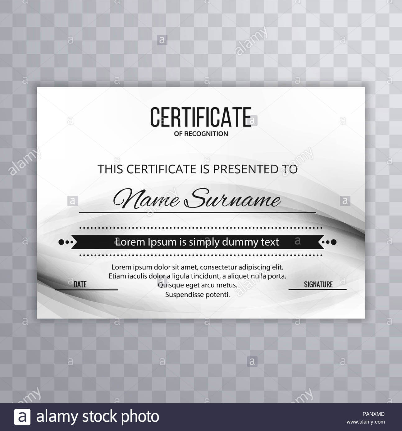 Modern Certificate Template Design Stock Photo: 213152925 Within Borderless Certificate Templates