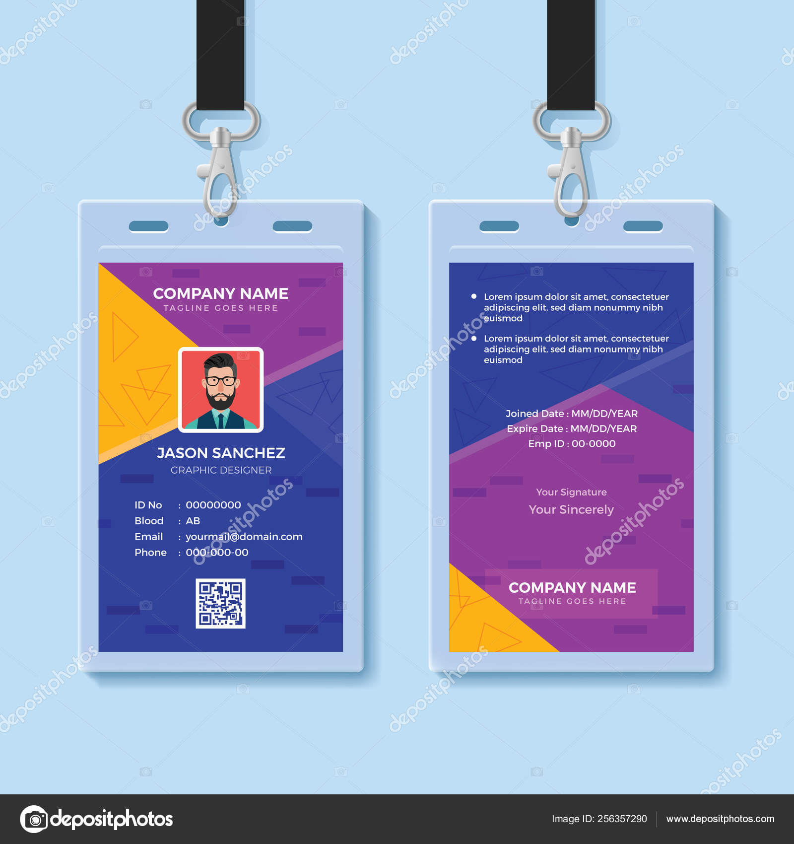 Modern Creative Id Card Design Template — Stock Vector Throughout Company Id Card Design Template