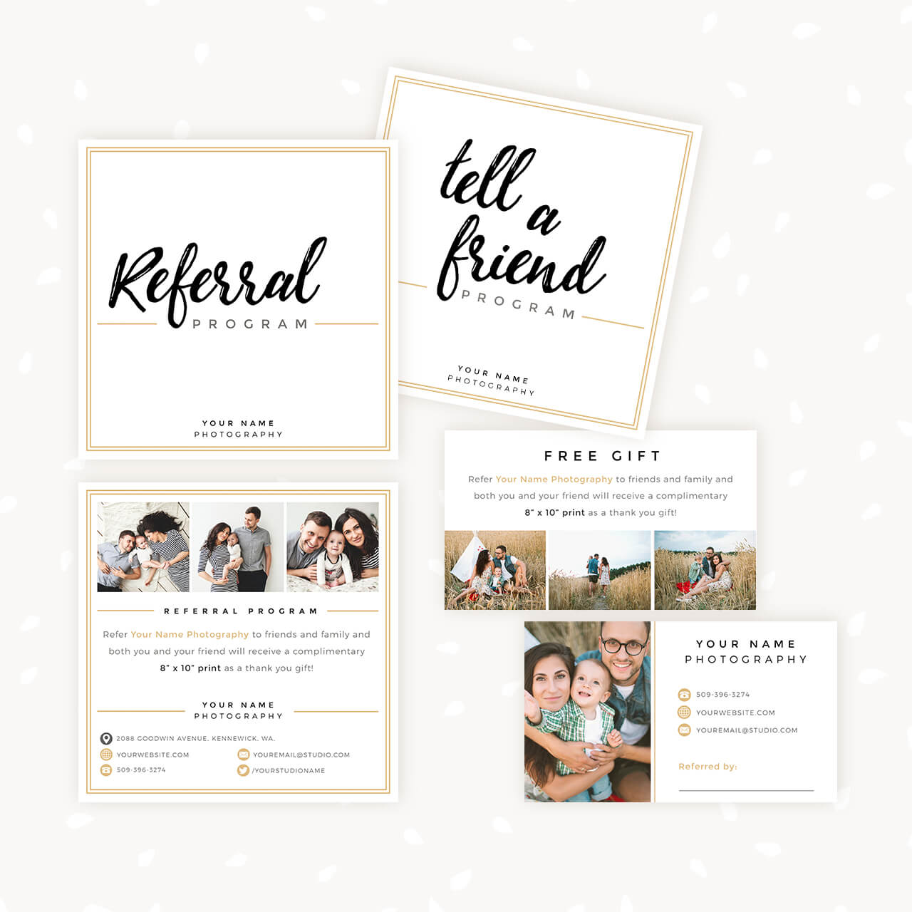 Modern Hand Lettering Referral Card Set – Strawberry Kit For Referral Card Template Free
