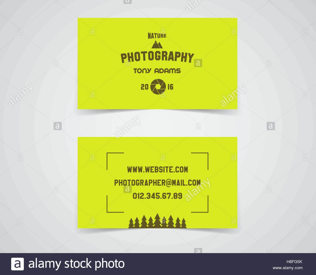 Modern Light Business Card Template For Nature Photography With Regard To Photographer Id Card Template