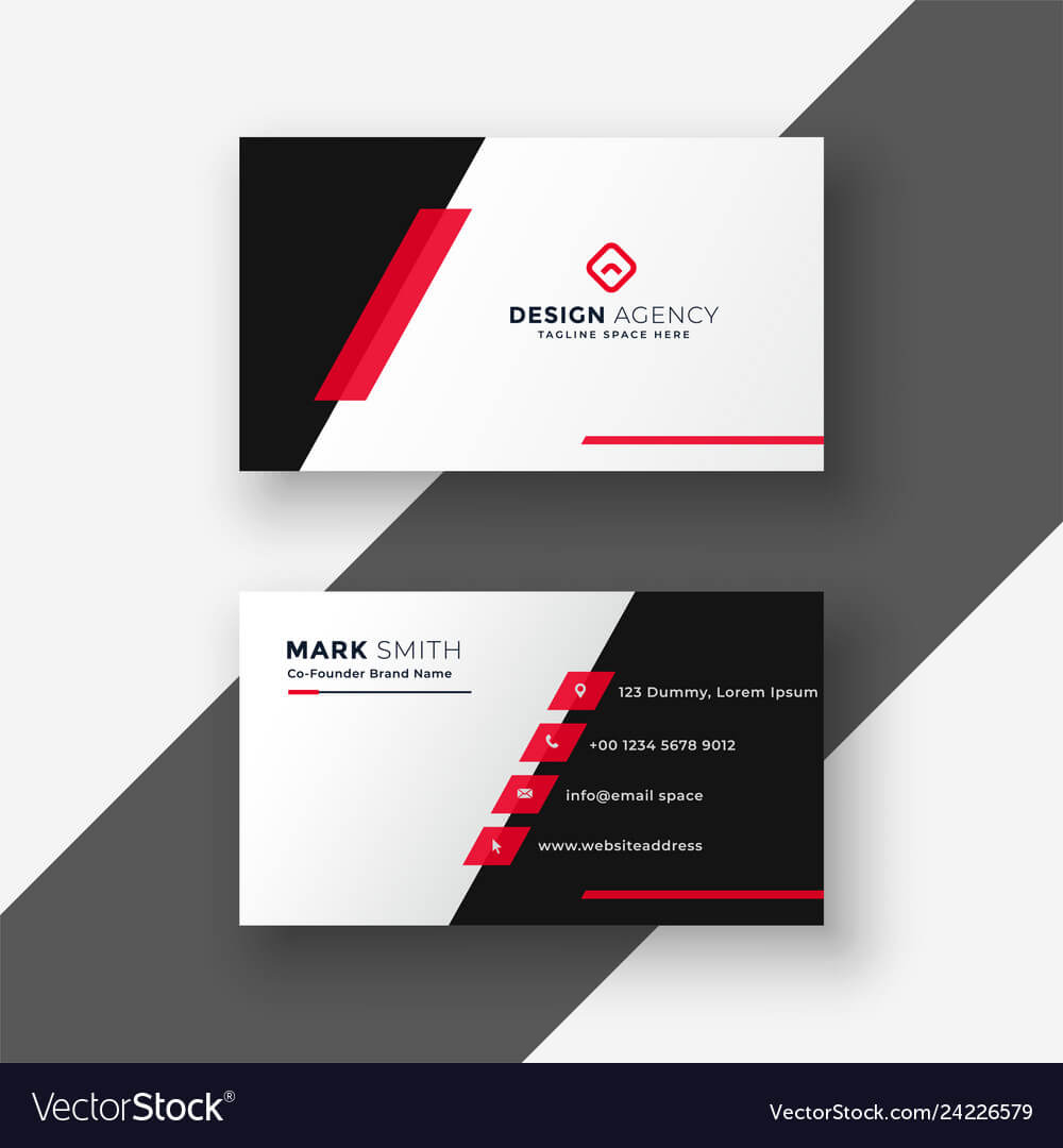 Modern Red Business Card Template Pertaining To Free Bussiness Card Template