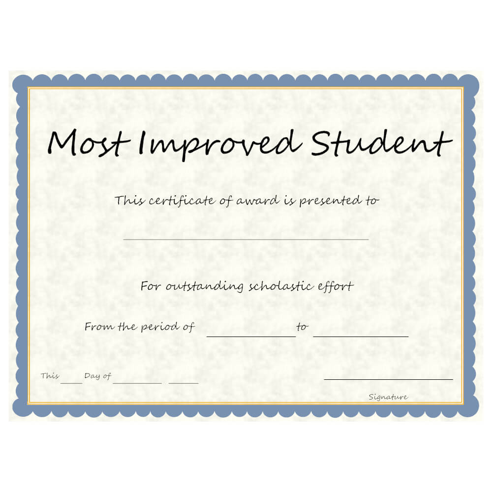 Most Improved Student Award – Yatay.horizonconsulting.co Regarding Free Printable Student Of The Month Certificate Templates