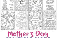 Mother's Day Coloring Cards | 8 Pack | Mothers Day Card for Mothers Day Card Templates