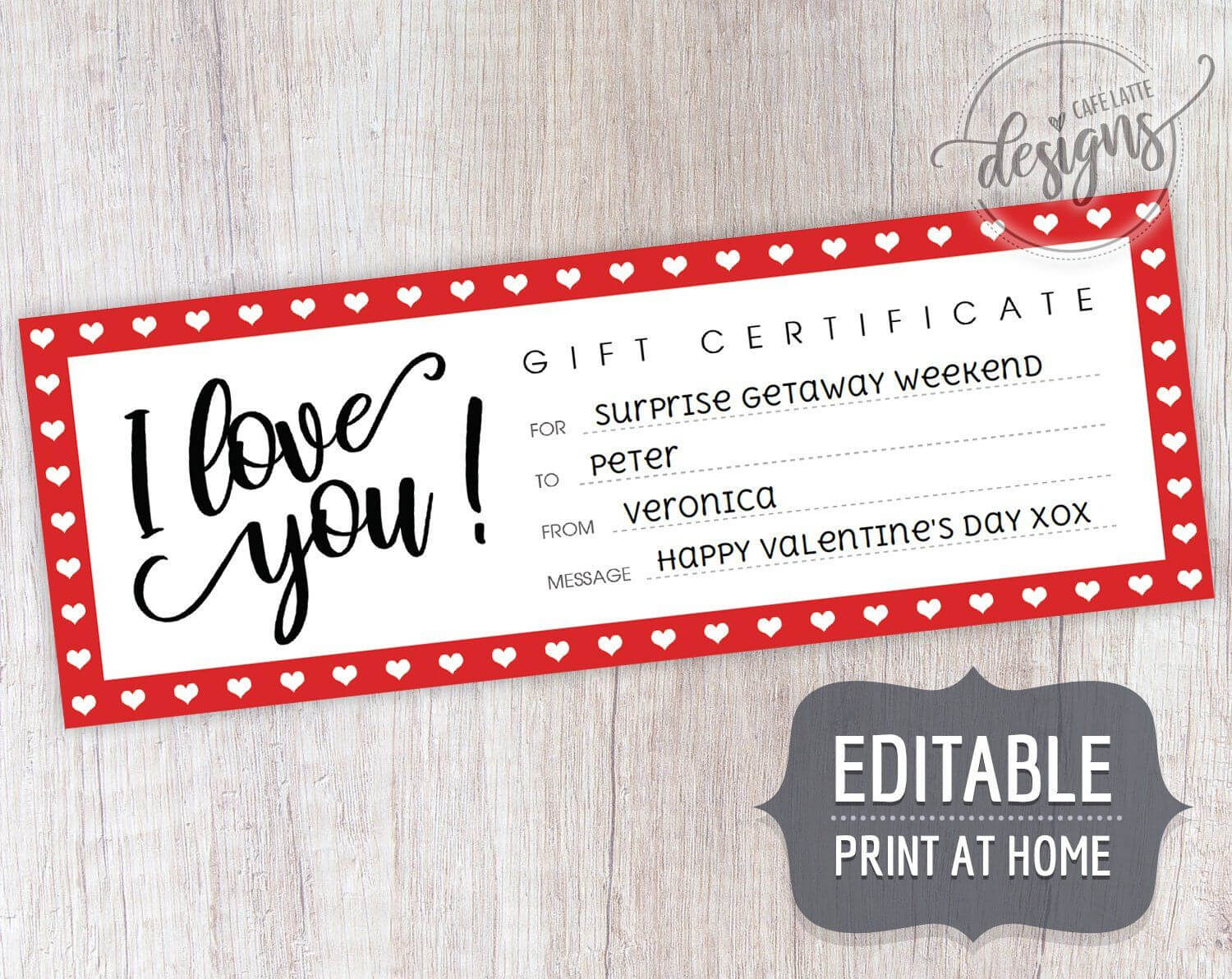 Mother's Day Gift Certificate Printable Editable Template Regarding Movie Gift Certificate Template