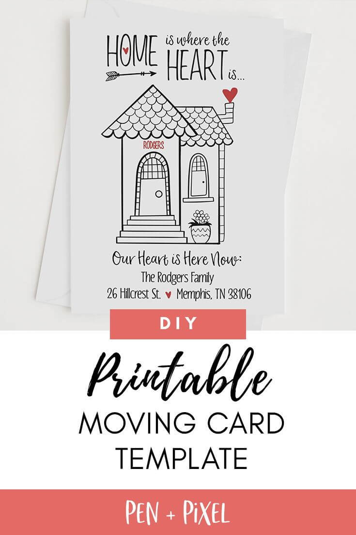 Moving Announcement, New Home, Moving, Change Of Address With Regard To Moving Home Cards Template