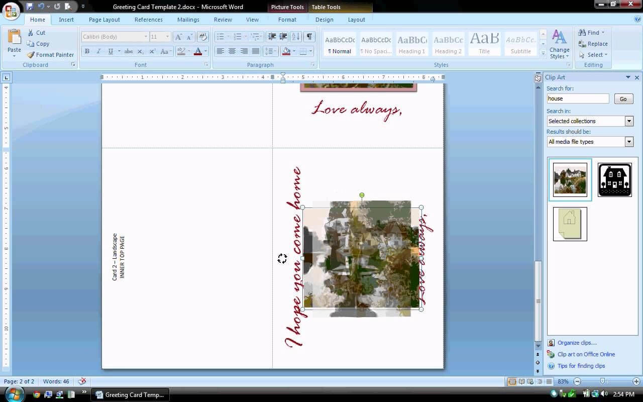 Ms Word Tutorial (Part 2) – Greeting Card Template Inside Birthday Card Template Microsoft Word