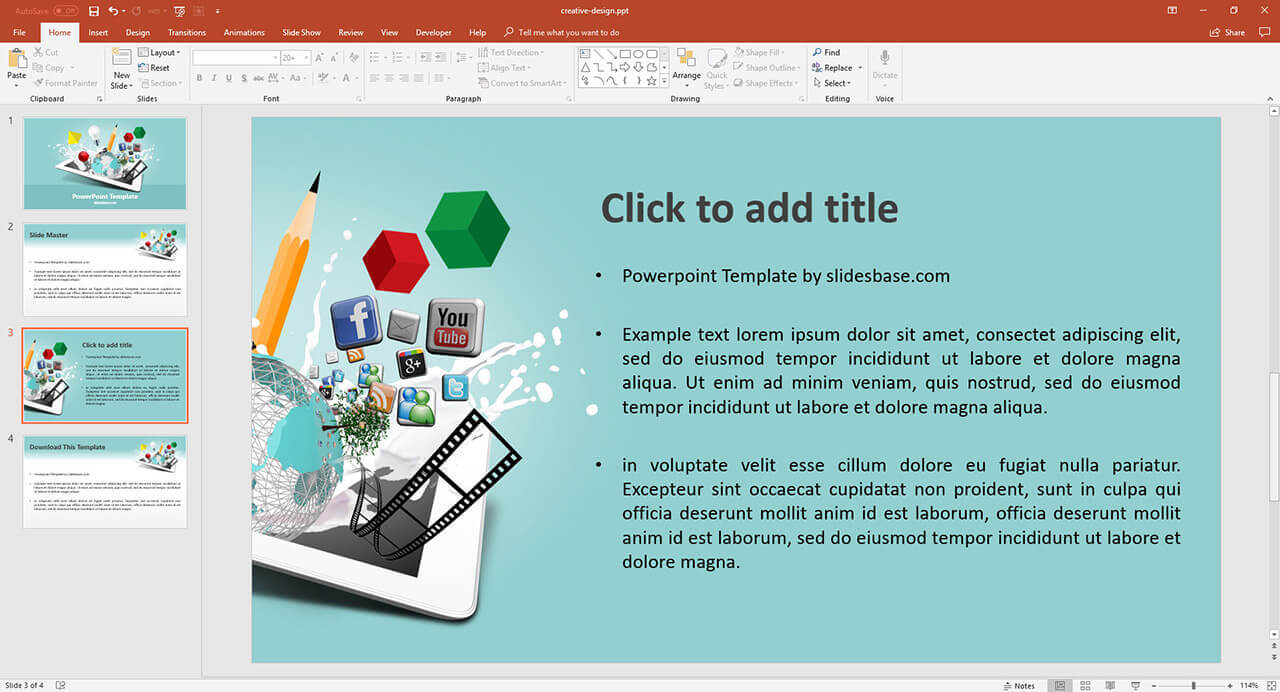 Multimedia Design Presentation Template | Prezibase Intended For Multimedia Powerpoint Templates