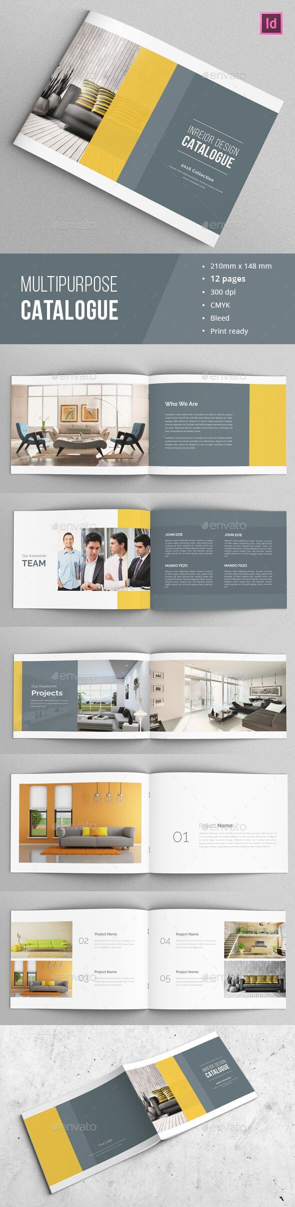 Multipurpose Brochure / Catalogue Template This Is 12 Page Intended For 12 Page Brochure Template