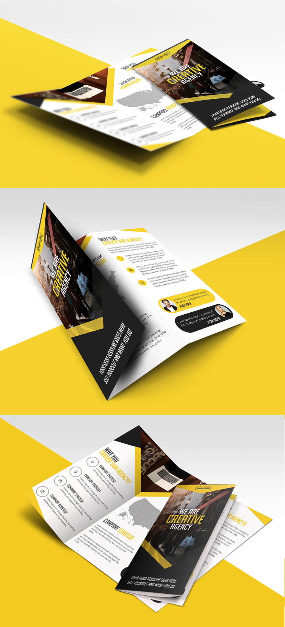 Multipurpose Trifold Business Brochure Free Psd Template Throughout Free Tri Fold Business Brochure Templates