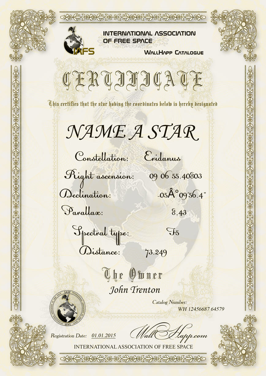 Name A Star! The Most Treasured Gifts In The Universe Are Within Star Naming Certificate Template