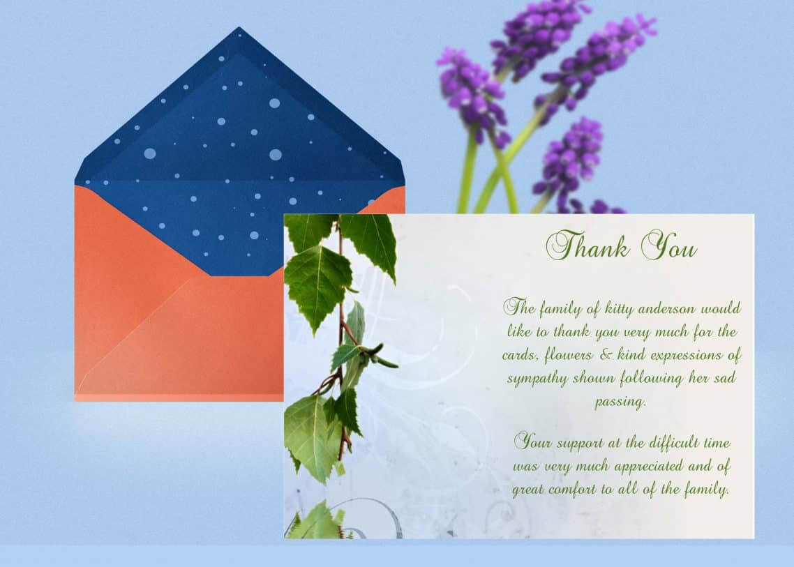Natural Thank You Card Template Intended For Sympathy Thank You Card Template