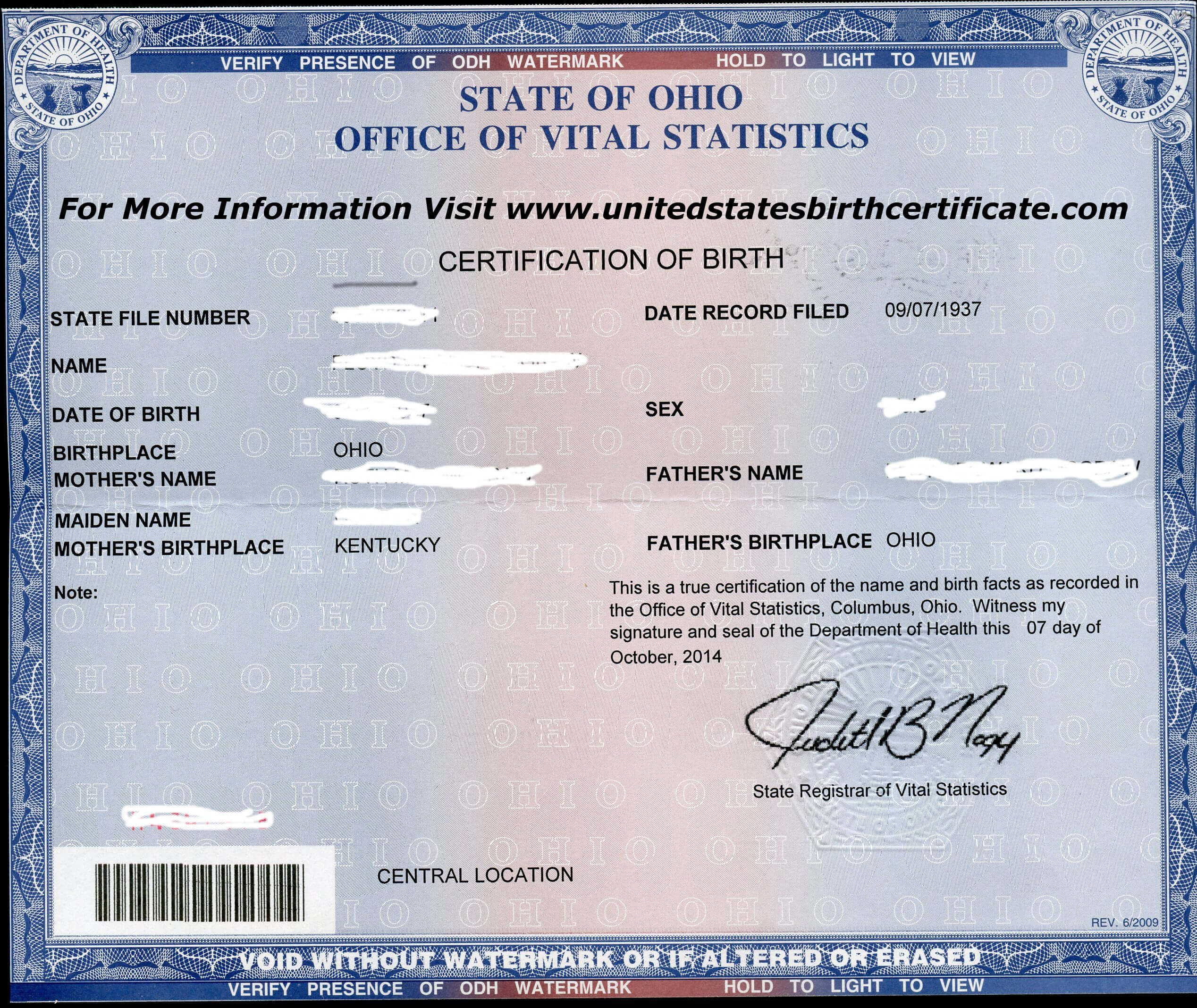 Need A Copy Of Your Ohio Birth Certificate? #wecanhelp Order In Novelty Birth Certificate Template