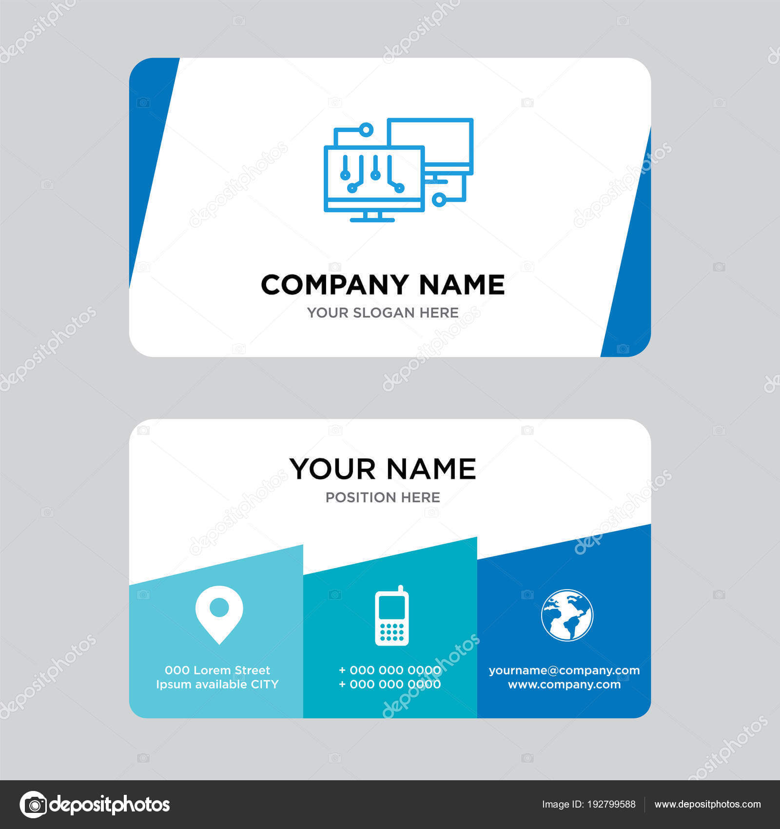 Network Business Card Design Template — Stock Vector Within Networking Card Template