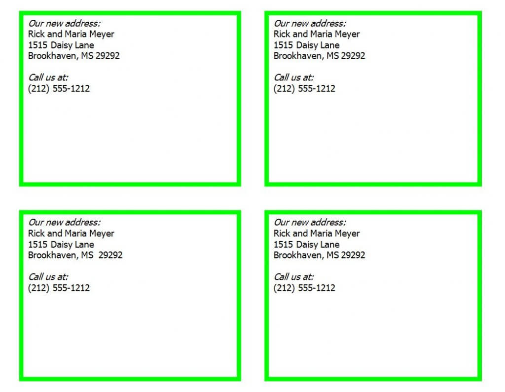 New Address Cards | New Address Card Template For Moving House Cards Template Free