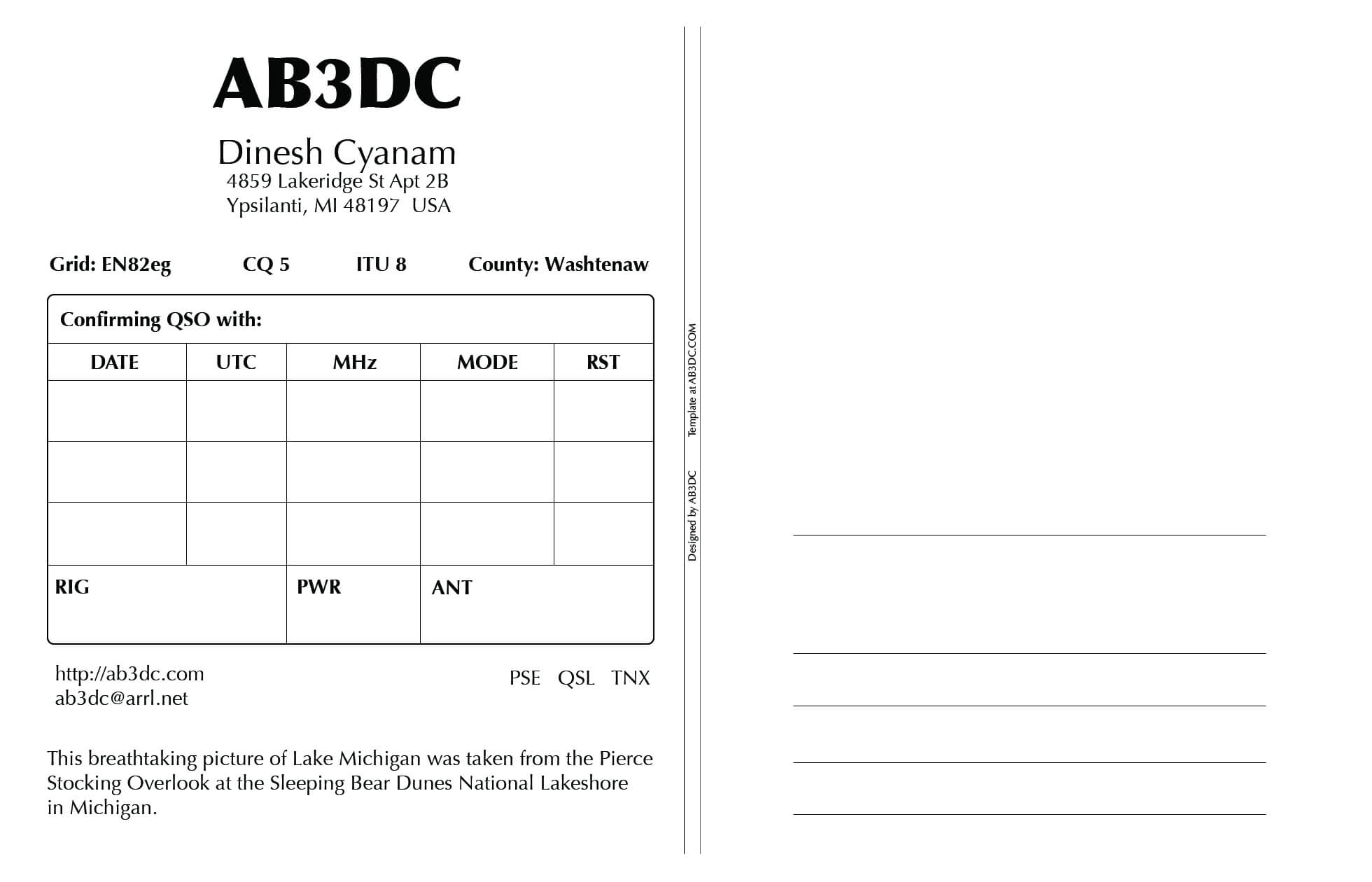 New Qsl Cards Design – Ab3Dc's Ham Radio Blog Pertaining To Qsl Card Template