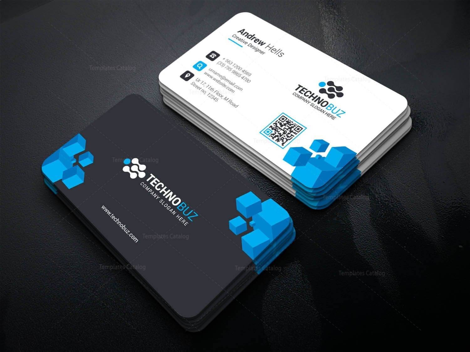Oceanus Creative Corporate Business Card Template 001361 With Company Business Cards Templates