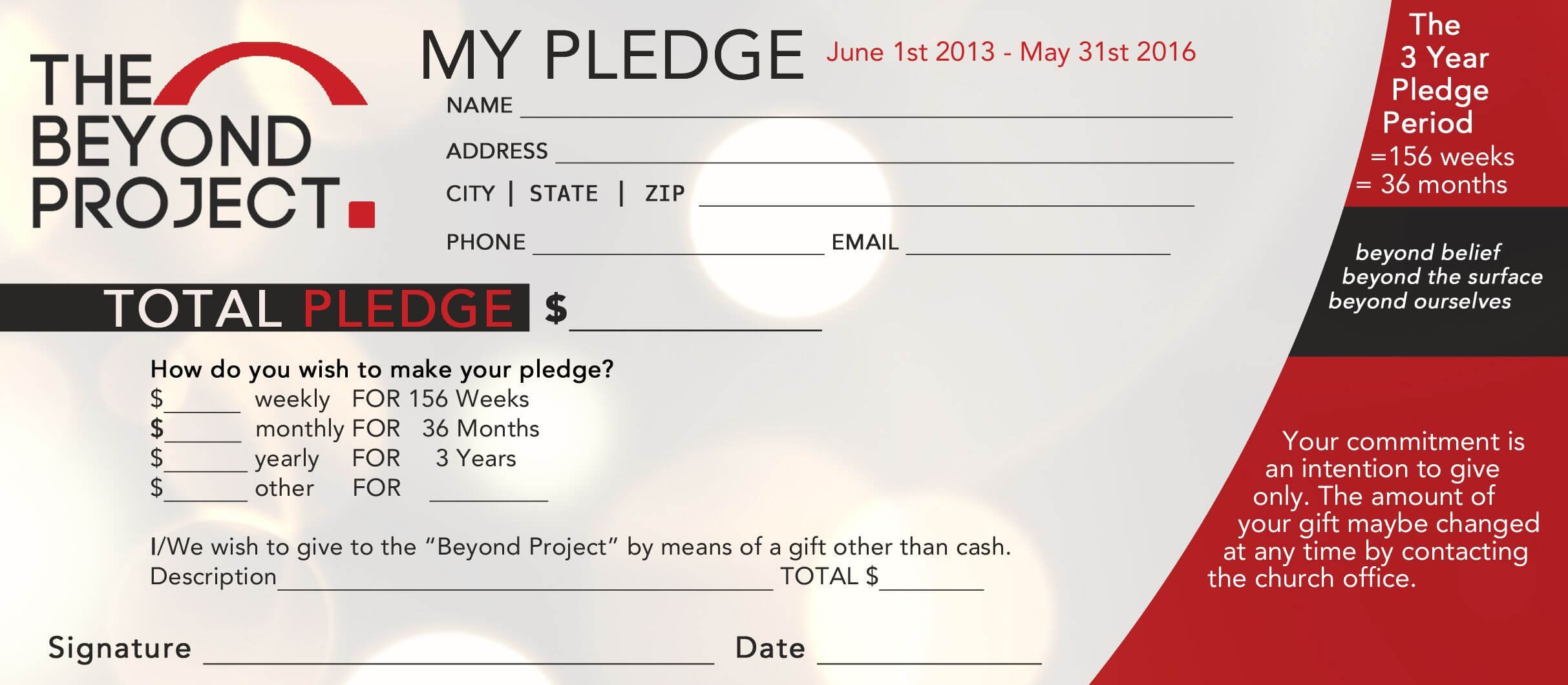 Official Online Entry Form | Mojoe | Church Fundraisers Within Pledge Card Template For Church