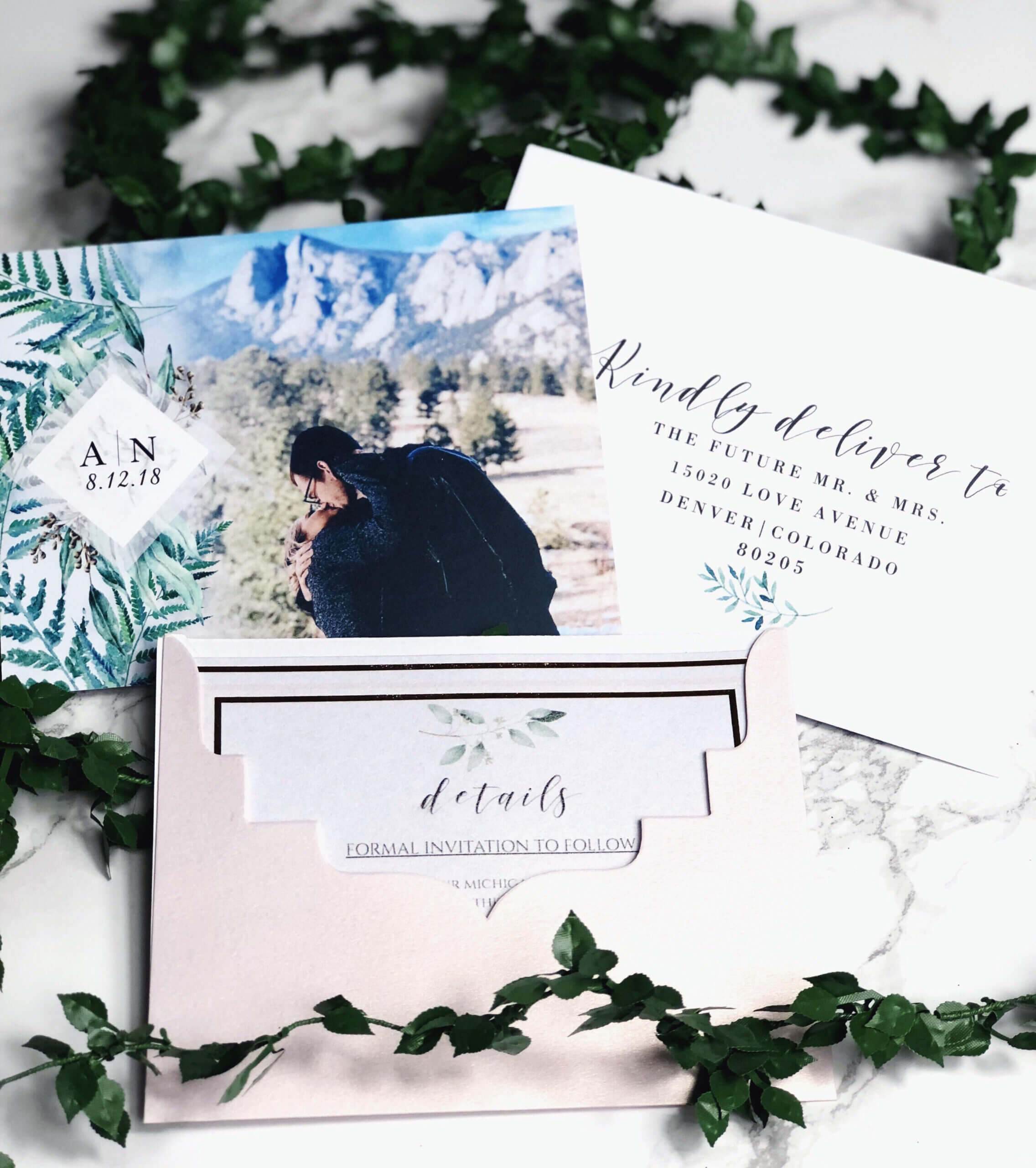 Our Save The Dates! Photo From Vistaprint, Envelope Throughout Michaels Place Card Template