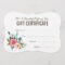 Painted Floral Salon Gift Certificate Template | Gift With Salon Gift Certificate Template