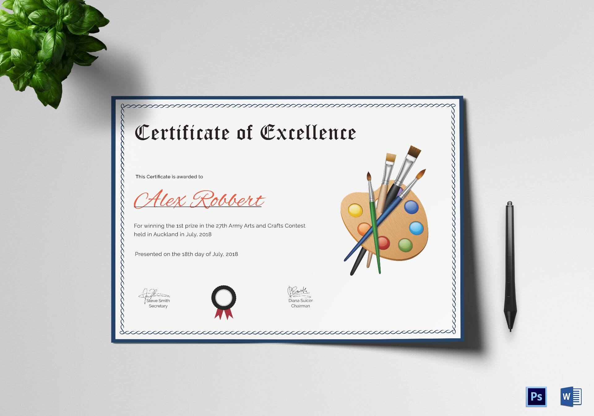 Painting Award Certificate Template | Certificate Design Throughout Award Certificate Design Template