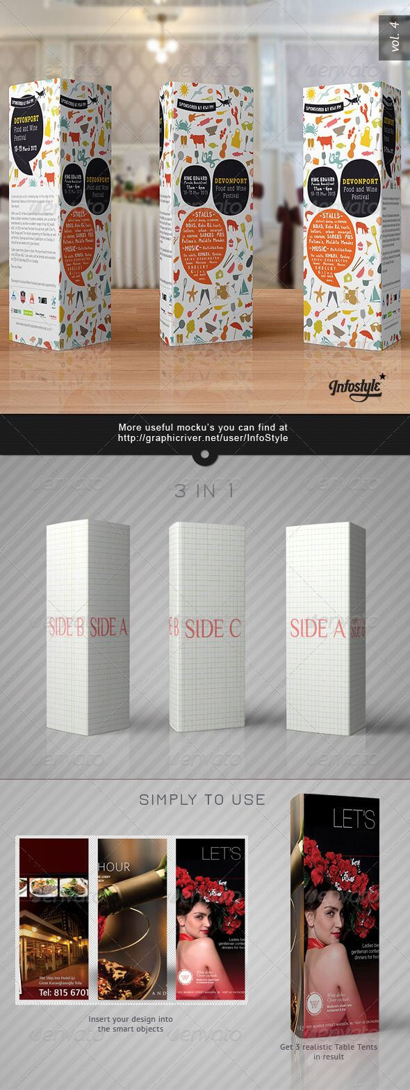 Paper Tri Fold Table Tent Mock Up Template Vol.6 | Mockups Within Tri Fold Tent Card Template