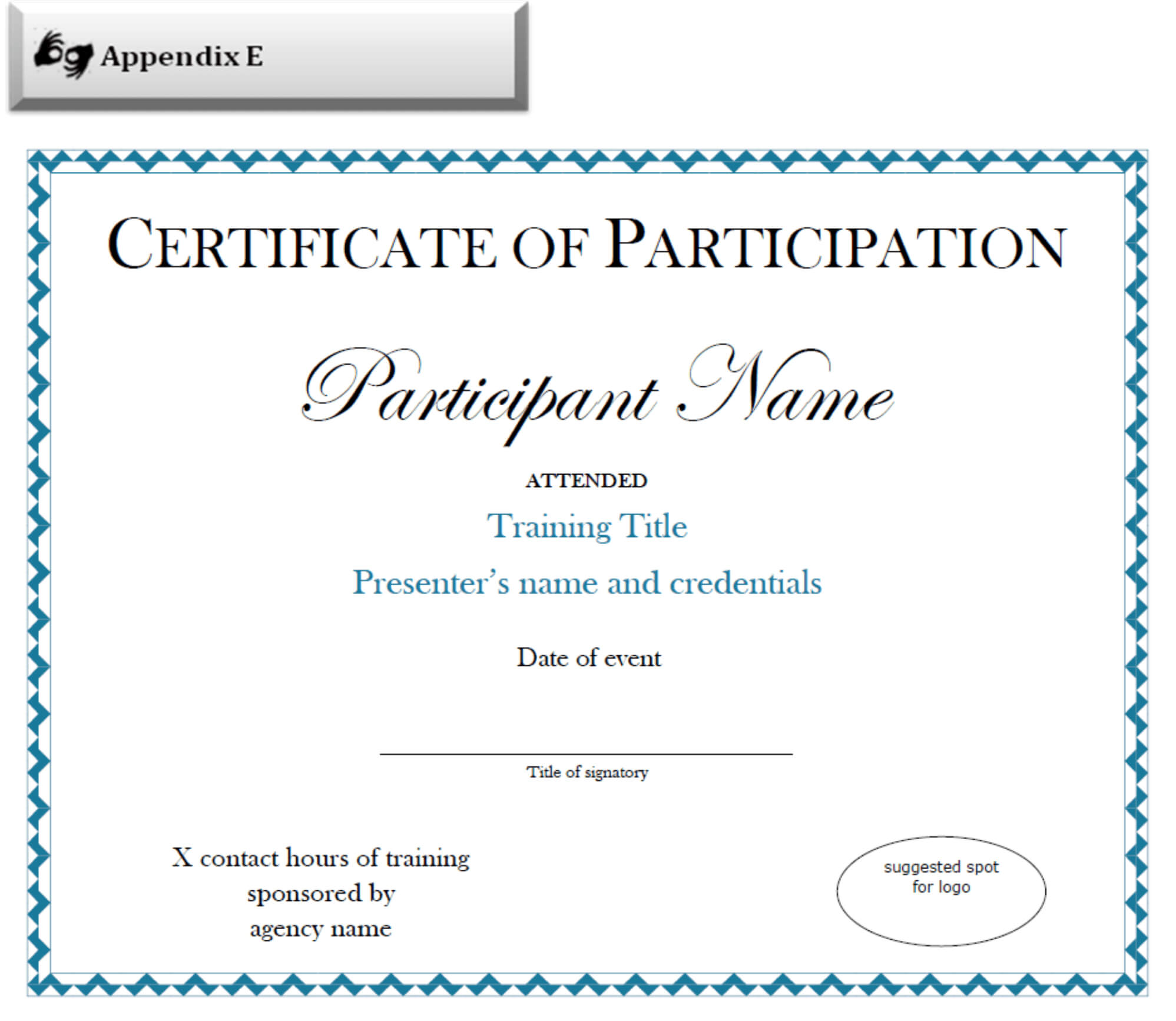 Participation Certificate Template Free Download | Sample For Participation Certificate Templates Free Download