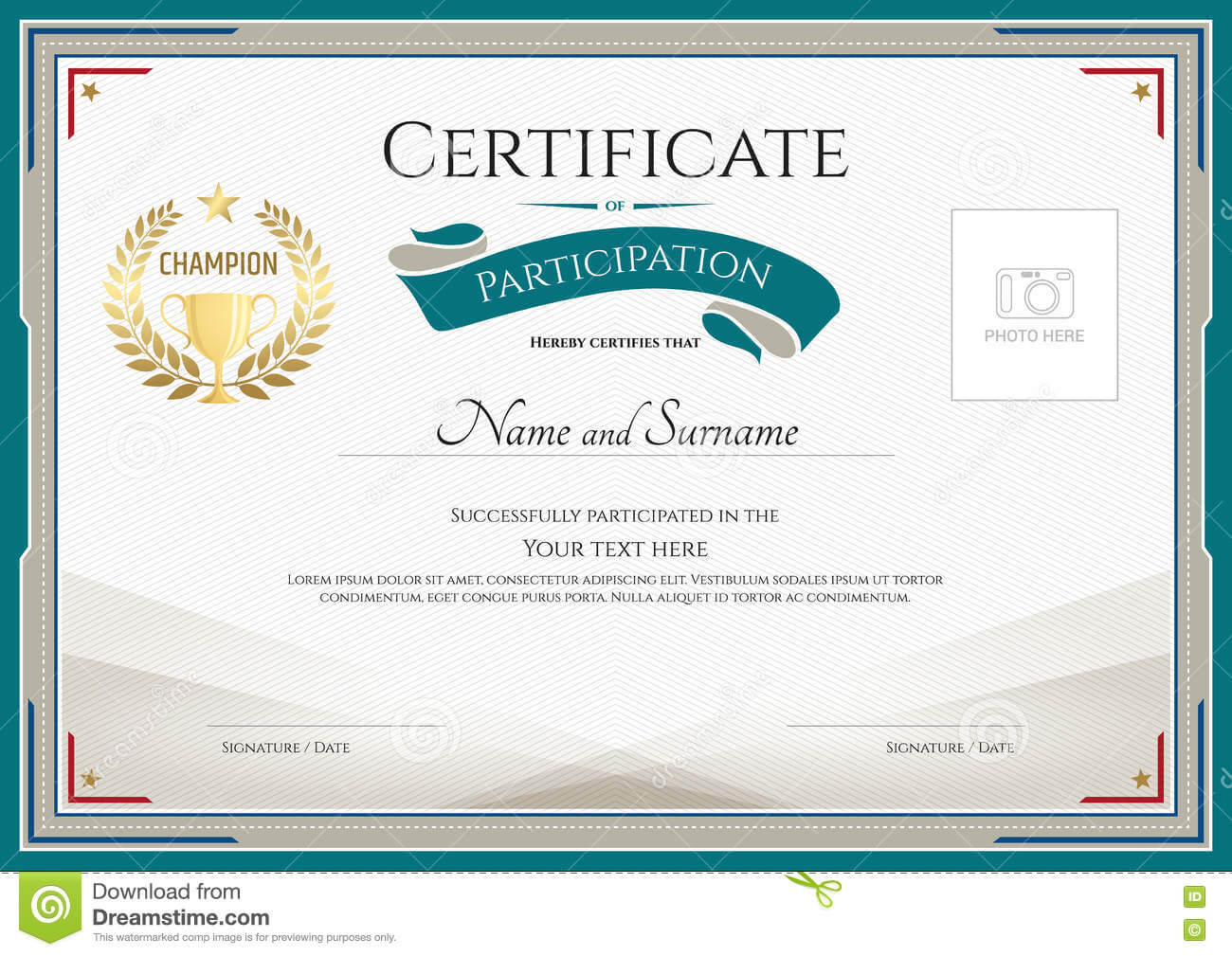 Participation Certificate Templates Free Download – Bolan Within Blank Certificate Templates Free Download