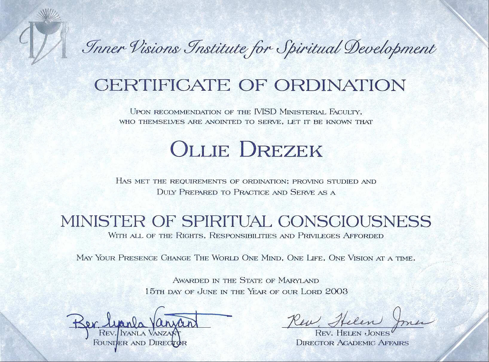 Pastor Ordination Certificate Templates – Yatay Pertaining To Certificate Of Ordination Template