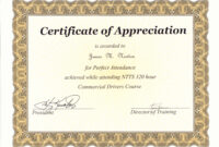 Perfect Attendance Award Certificate Template … | Perfect with regard to Perfect Attendance Certificate Template