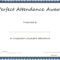 Perfect Attendance Award Certificate Template – Sample For Perfect Attendance Certificate Template