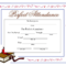 Perfect Attendance Certificate - Download A Free Template throughout Perfect Attendance Certificate Free Template