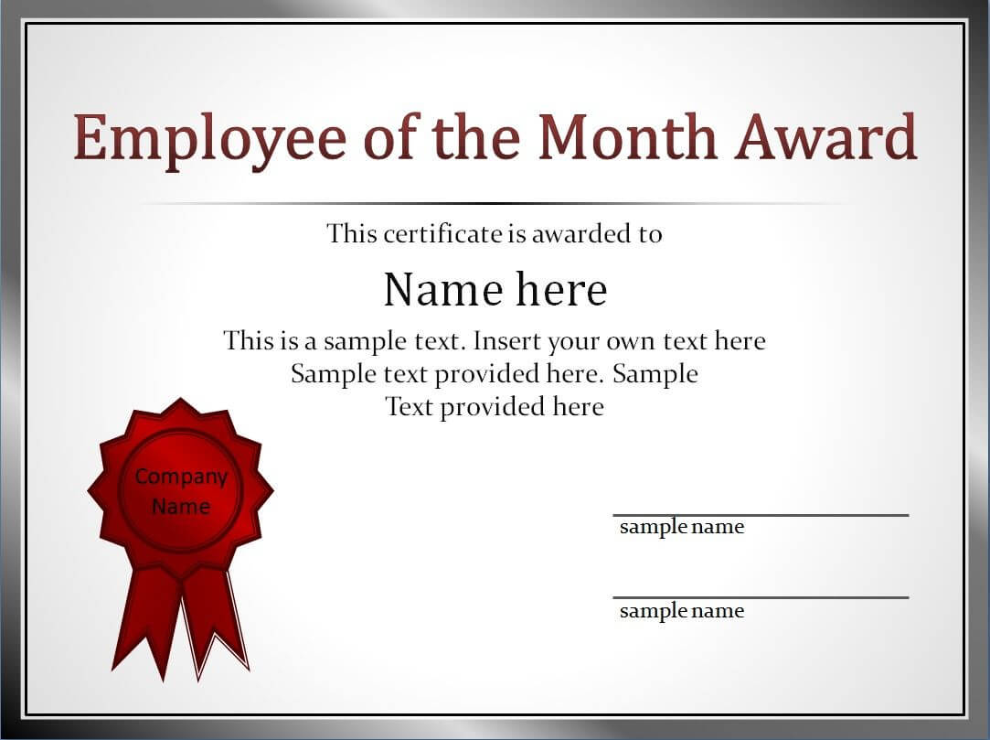 Performance Certificate Sample – Yatay.horizonconsulting.co Intended For Employee Of The Month Certificate Templates