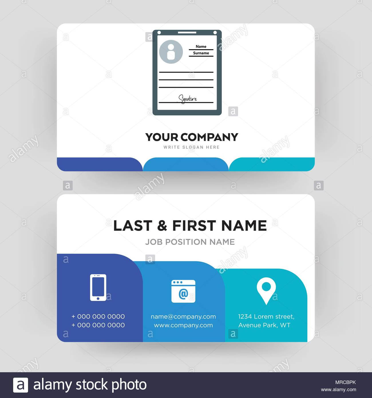 Personal Details, Business Card Design Template, Visiting For Personal Identification Card Template
