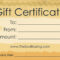 Personal Training Gift Certificate Template With Restaurant Gift Certificate Template