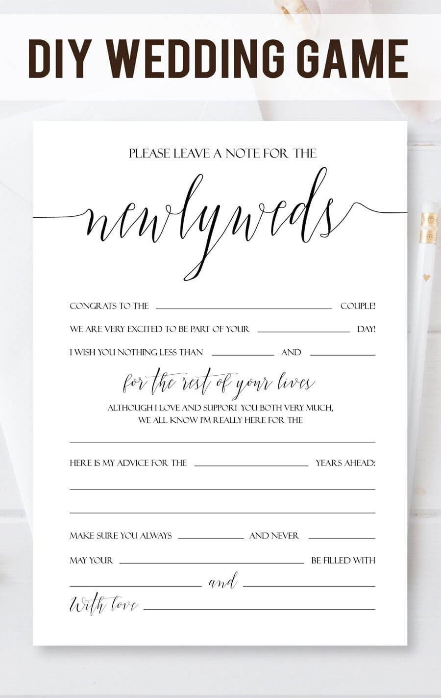 Personalized Newlyweds Advice Cards, Script Wedding Advice Inside Marriage Advice Cards Templates
