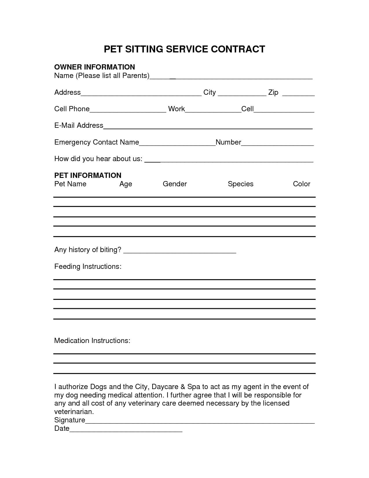 Pet Sitting Template Free Pet Sitting | Pet Sitting Services With Regard To Dog Grooming Record Card Template