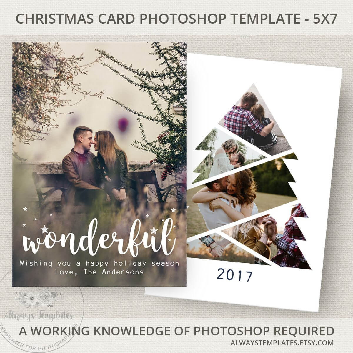 Photo Christmas Card Template, Christmas Tree Card Template Pertaining To Holiday Card Templates For Photographers