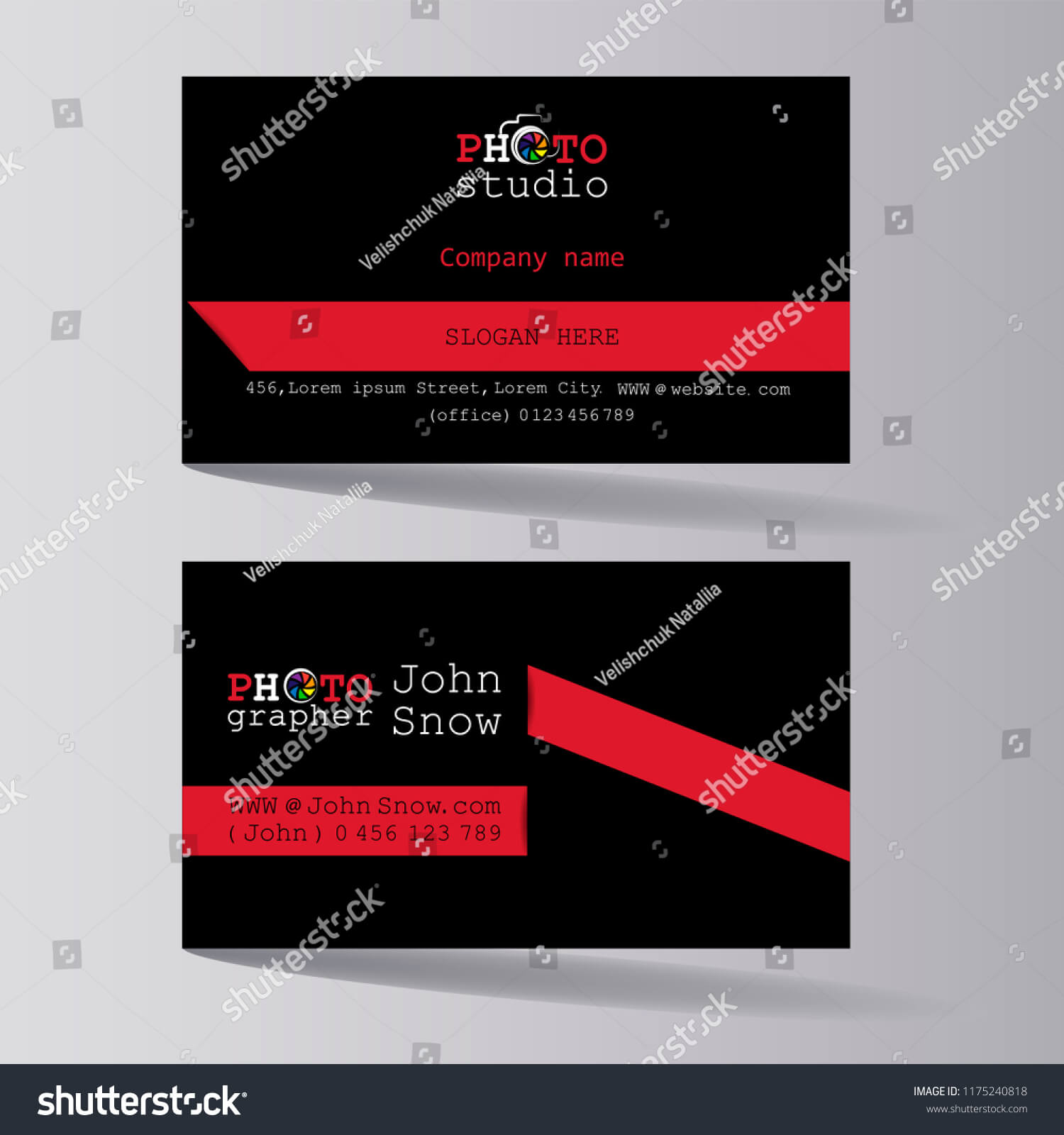 Photo Studio Business Card Photographer Business Stock With Photographer Id Card Template