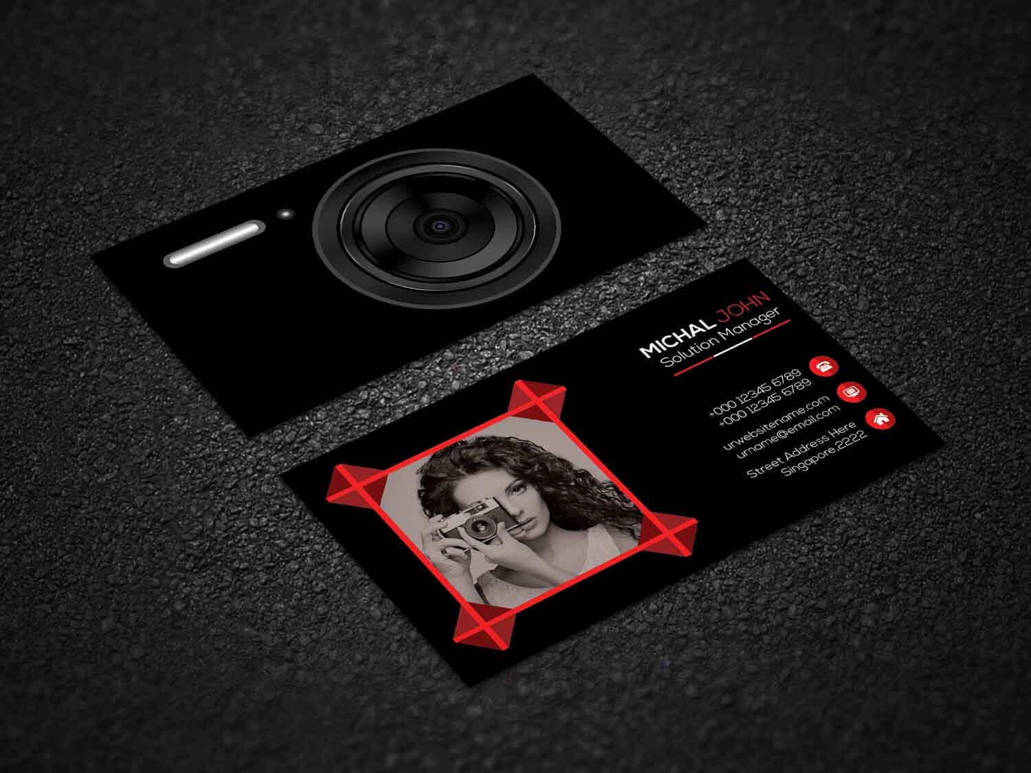 Photography Business Cardsumi Akther1 On Dribbble Regarding Photography Business Card Template Photoshop