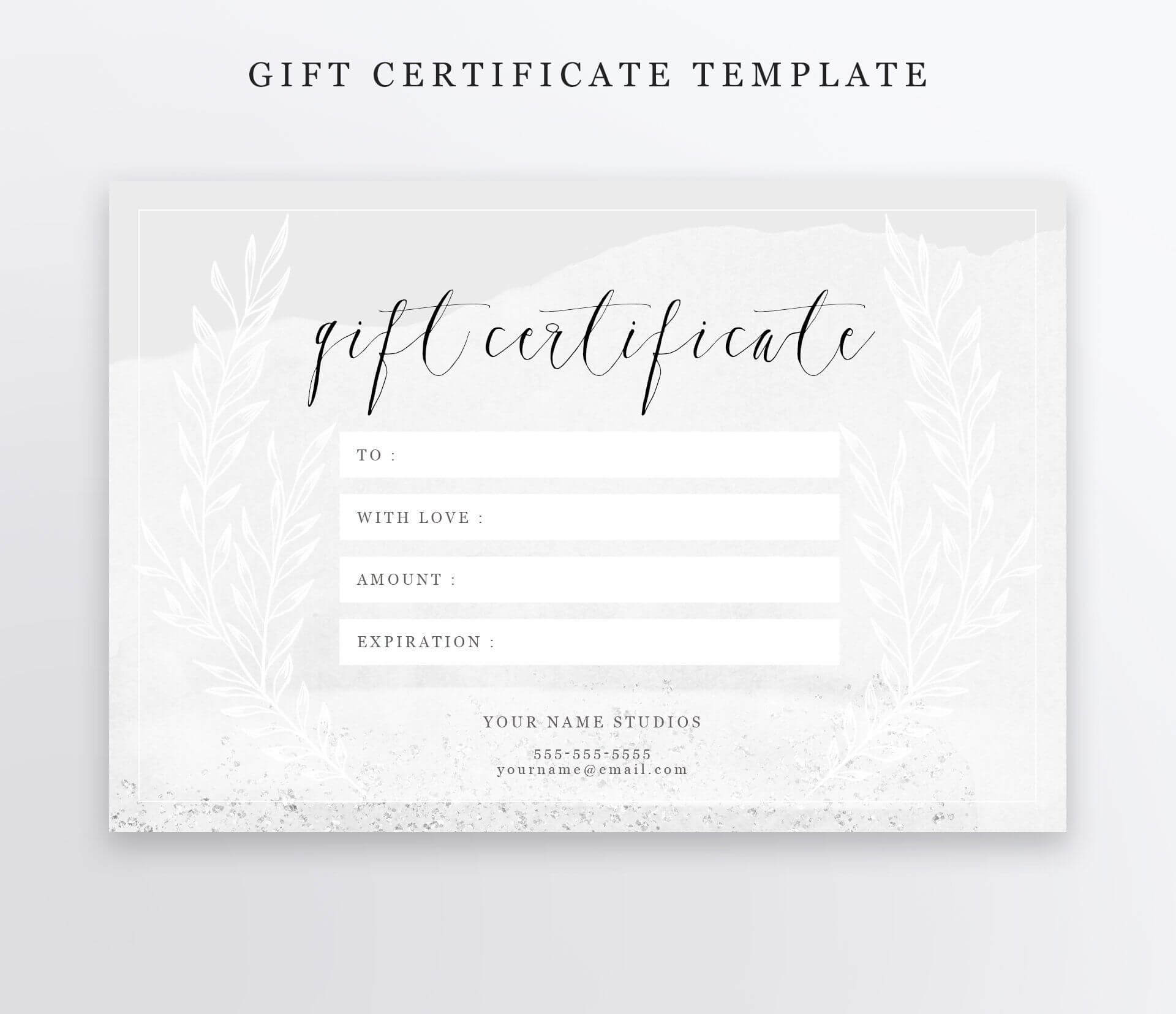 Photography Gift Certificate Template – Psd 4X6 – Editable In Gift Certificate Template Photoshop