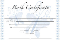 Pics For Birth Certificate Template For School Project for Official Birth Certificate Template