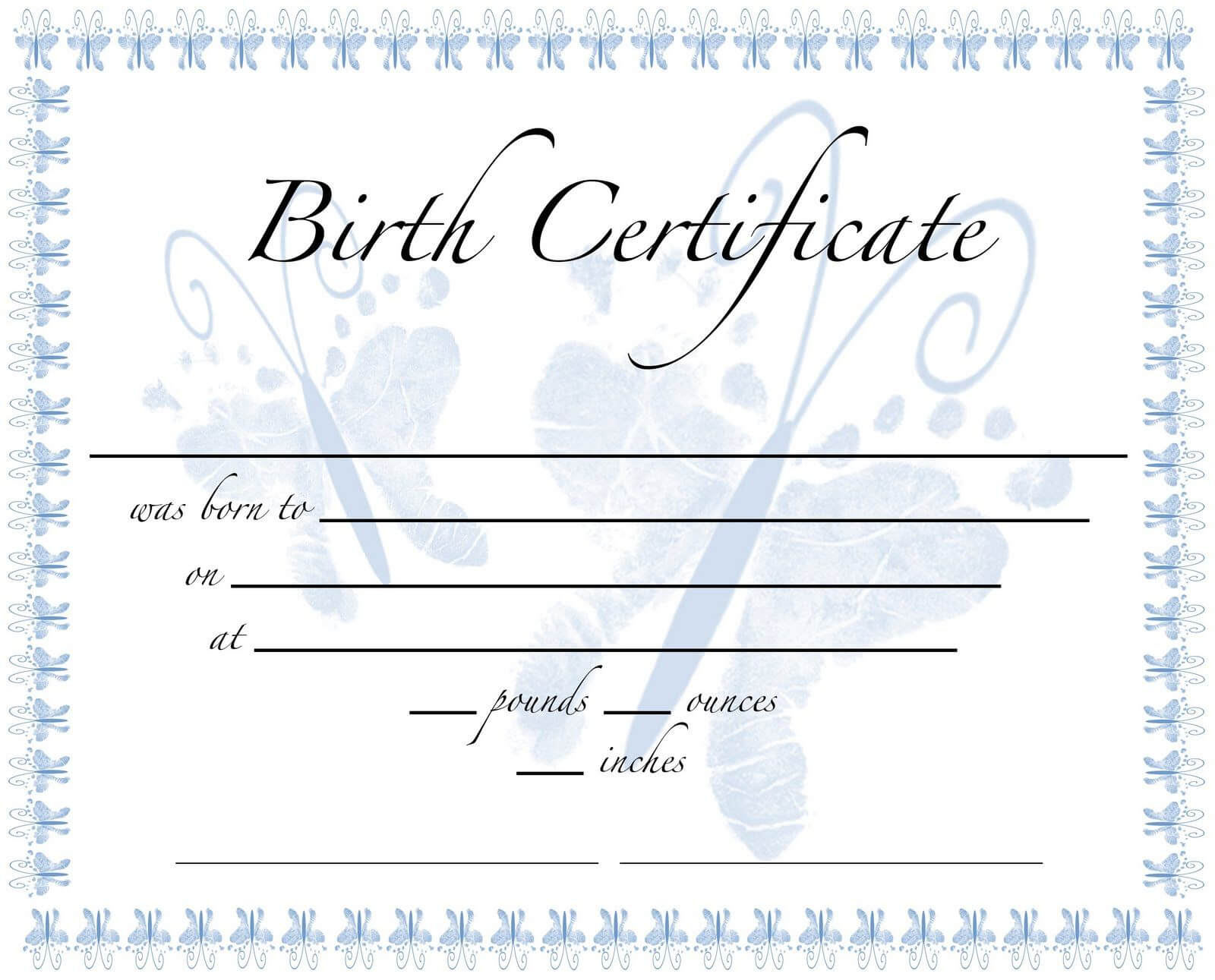 Pics For Birth Certificate Template For School Project Regarding Editable Birth Certificate Template