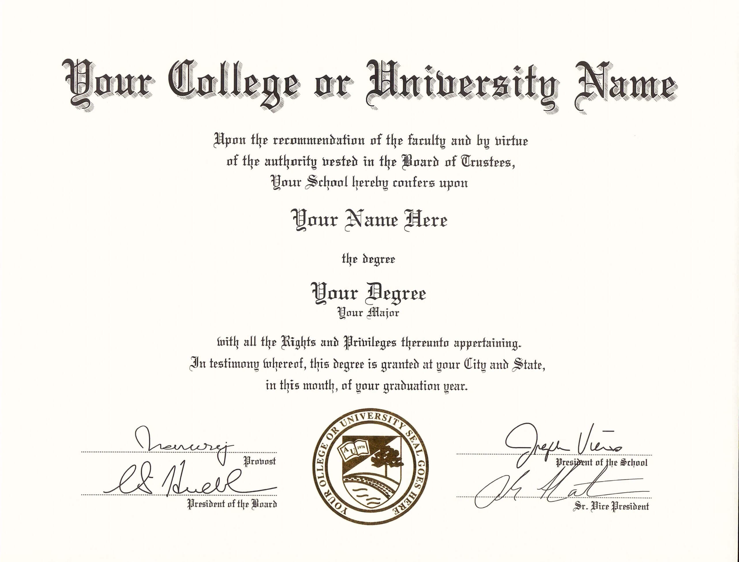 Pin On Fake University Certificates | Fake College Diploma In Fake Diploma Certificate Template