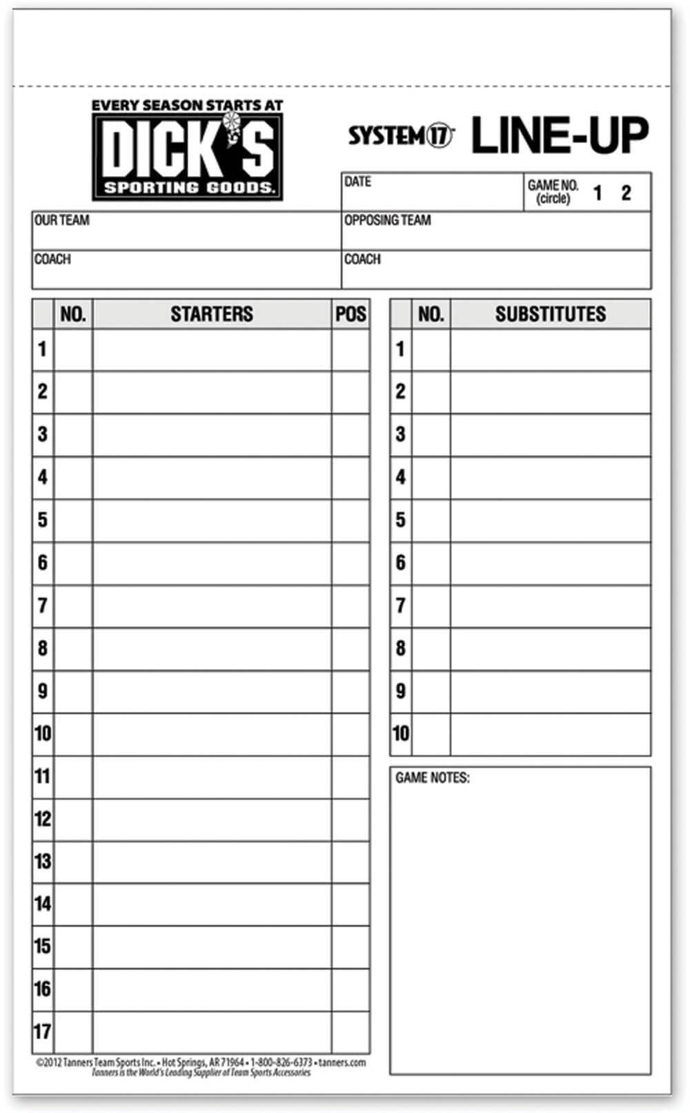 Pin On Products Inside Softball Lineup Card Template