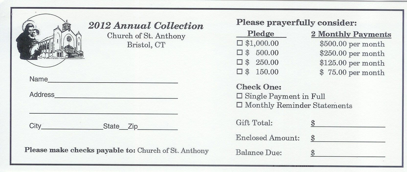 Pinandrew Martin On Pledge Cards | Card Templates Inside Building Fund Pledge Card Template