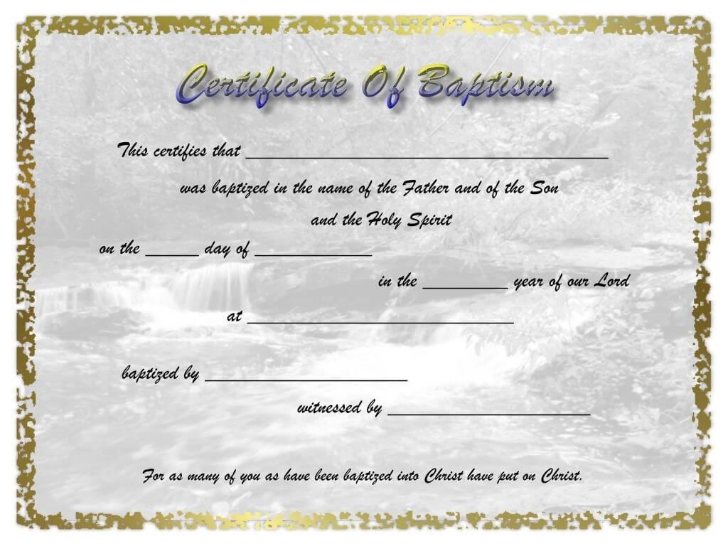 Pinbeverly Slagle On Church | Certificate Templates In Christian Baptism Certificate Template
