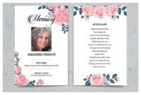 Pink Flower Funeral Prayer Card Template Throughout Prayer for Prayer Card Template For Word